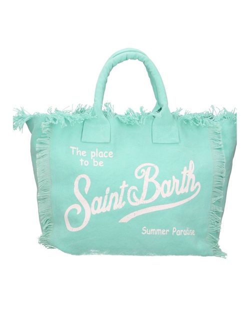Borsa Colette verde acqua in canvas con frange MC2 SAINT BARTH | COL0001/00711L